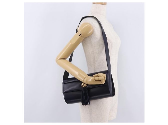 Borsa a tracolla Salvatore Ferragamo in pelle blu navy e oro Auth 206283A D'oro - vista 27