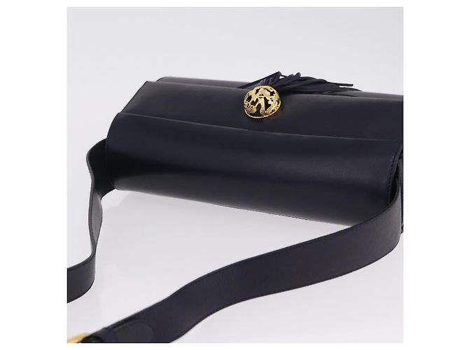 Borsa a tracolla Salvatore Ferragamo in pelle blu navy e oro Auth 206283A D'oro - vista 6