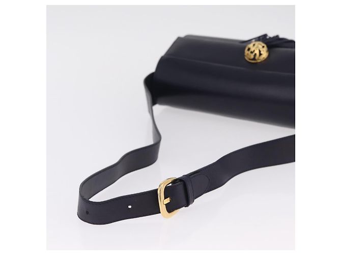 Borsa a tracolla Salvatore Ferragamo in pelle blu navy e oro Auth 206283A D'oro - vista 7