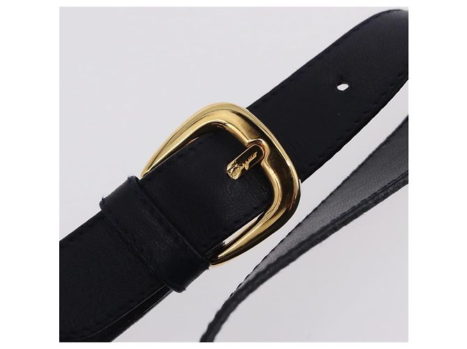 Borsa a tracolla Salvatore Ferragamo in pelle blu navy e oro Auth 206283A D'oro - vista 9