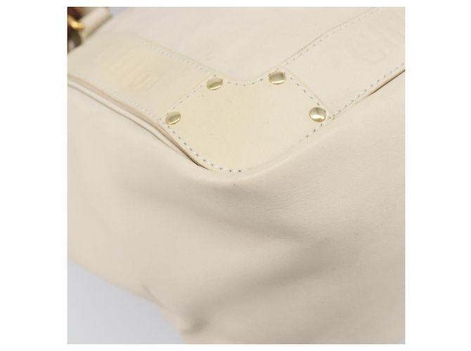Chloé Borsa Tote Chloe Eden Small in Pelle Bianco Oro Auth 204236 D'oro - vista 14