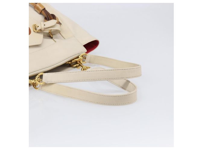 Chloé Borsa Tote Chloe Eden Small in Pelle Bianco Oro Auth 204236 D'oro - vista 7
