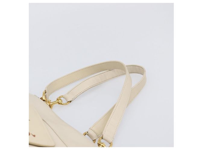 Chloé Borsa Tote Chloe Eden Small in Pelle Bianco Oro Auth 204236 D'oro - vista 8