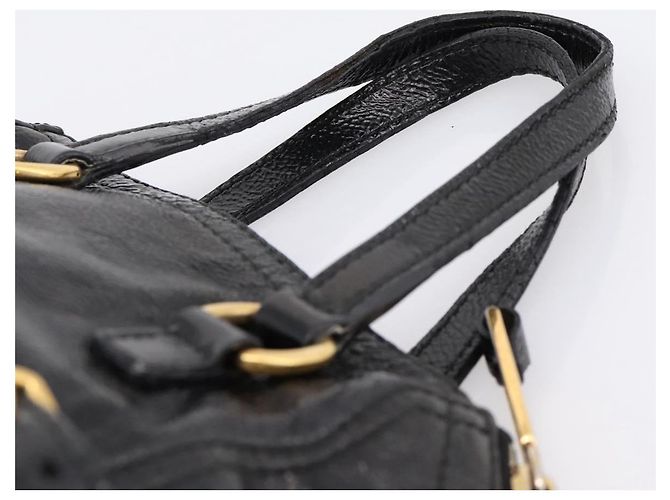 Autre Marque Borsa Tote SAINT LAURENT Downtown in pelle verniciata nera e oro Auth bs37430A Nero D'oro - vista 14