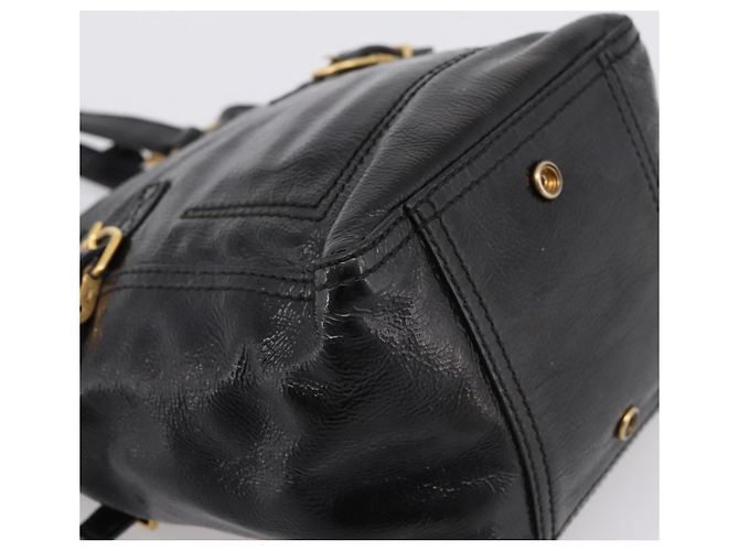 Autre Marque Borsa Tote SAINT LAURENT Downtown in pelle verniciata nera e oro Auth bs37430A Nero D'oro - vista 17