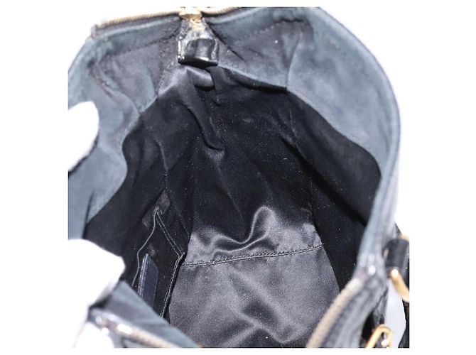 Autre Marque Borsa Tote SAINT LAURENT Downtown in pelle verniciata nera e oro Auth bs37430A Nero D'oro - vista 20