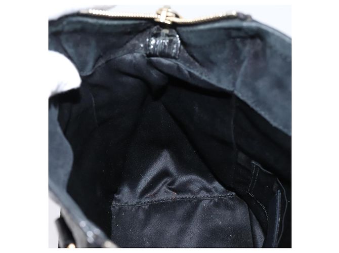 Autre Marque Borsa Tote SAINT LAURENT Downtown in pelle verniciata nera e oro Auth bs37430A Nero D'oro - vista 21