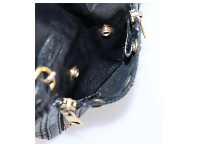 Autre Marque Borsa Tote SAINT LAURENT Downtown in pelle verniciata nera e oro Auth bs37430A Nero D'oro - vista 23