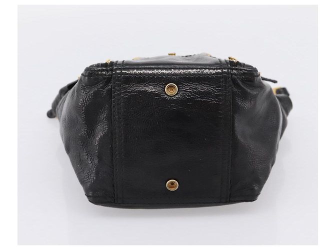 Autre Marque Borsa Tote SAINT LAURENT Downtown in pelle verniciata nera e oro Auth bs37430A Nero D'oro - vista 5