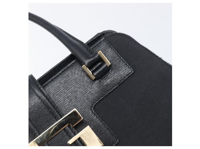 Borsa a mano GUCCI Pelle Canvas Nero Oro 002 1113 Auth ep16164A - vista 10