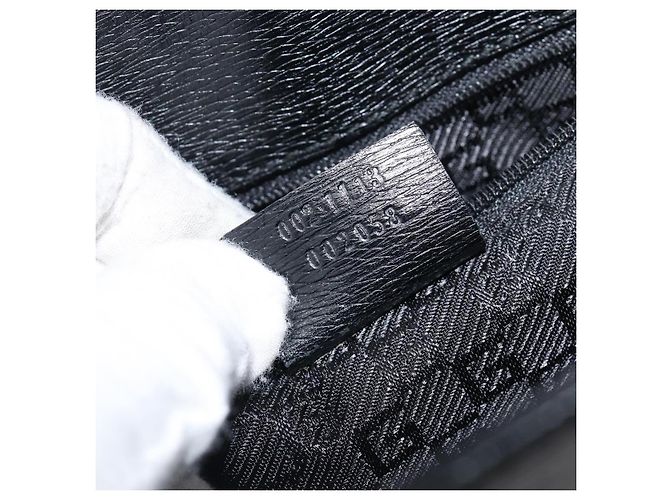Borsa a mano GUCCI Pelle Canvas Nero Oro 002 1113 Auth ep16164A - vista 12