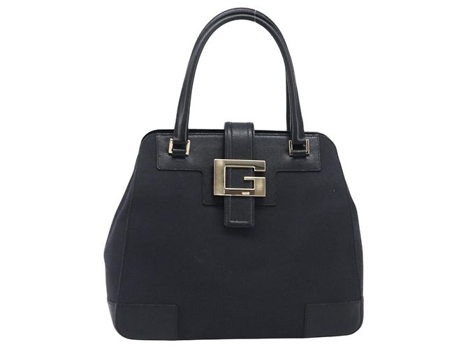 Borsa a mano GUCCI Pelle Canvas Nero Oro 002 1113 Auth ep16164A - vista 13