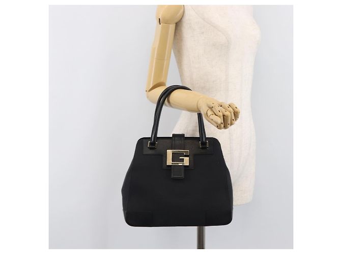 Borsa a mano GUCCI Pelle Canvas Nero Oro 002 1113 Auth ep16164A - vista 23