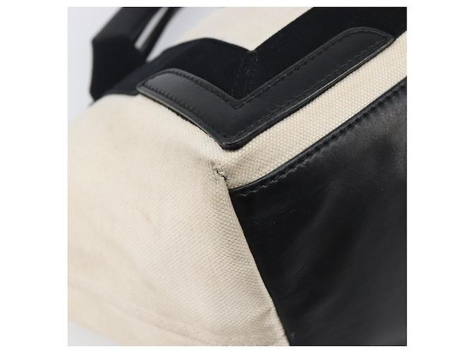 BALENCIAGA Navy Cabas Tragetasche aus Canvas Weiß Schwarz 339933 Auth bs37238 - Ansicht 14