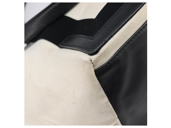 BALENCIAGA Navy Cabas Tragetasche aus Canvas Weiß Schwarz 339933 Auth bs37238 - Ansicht 16