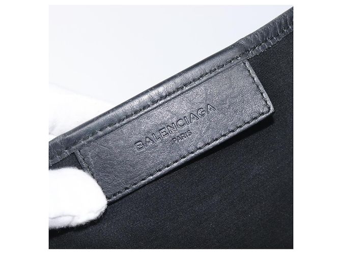 BALENCIAGA Navy Cabas Tragetasche aus Canvas Weiß Schwarz 339933 Auth bs37238 - Ansicht 17