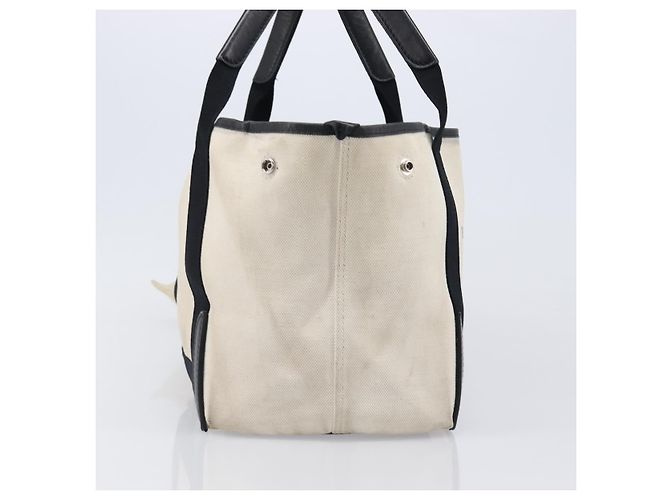 BALENCIAGA Navy Cabas Tragetasche aus Canvas Weiß Schwarz 339933 Auth bs37238 - Ansicht 4
