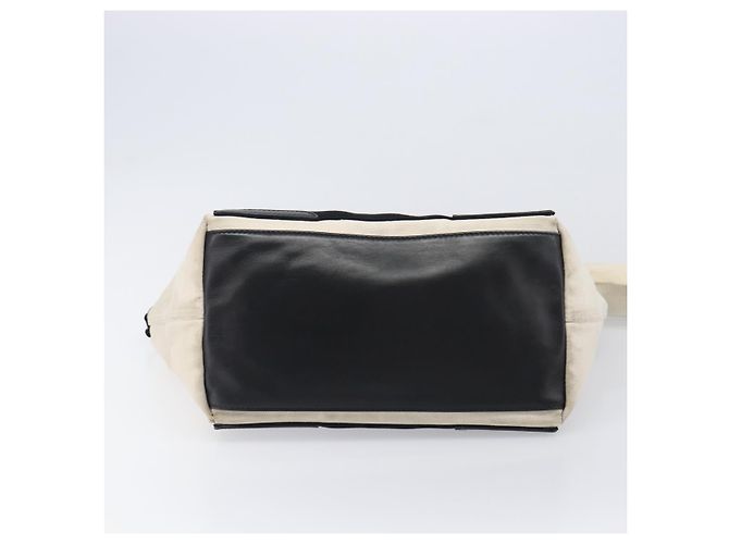 BALENCIAGA Navy Cabas Tragetasche aus Canvas Weiß Schwarz 339933 Auth bs37238 - Ansicht 5