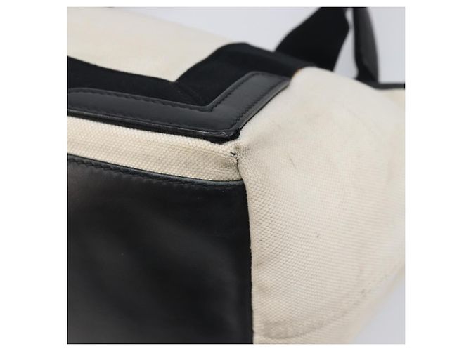 BALENCIAGA Navy Cabas Tragetasche aus Canvas Weiß Schwarz 339933 Auth bs37238 - Ansicht 9