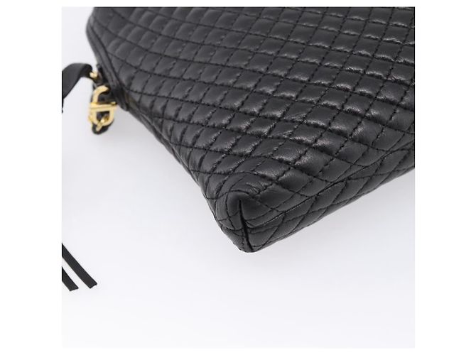 Bally Schultertasche mit Kette aus Leder Schwarz Goldfarben Auth BA16143 - Ansicht 15