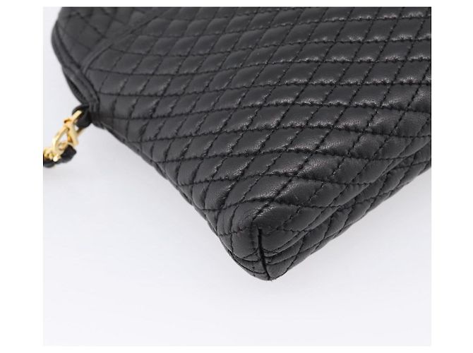Bally Schultertasche mit Kette aus Leder Schwarz Goldfarben Auth BA16143 - Ansicht 17