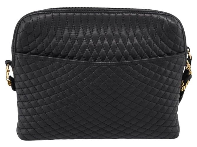 Bally Schultertasche mit Kette aus Leder Schwarz Goldfarben Auth BA16143 - Ansicht 2