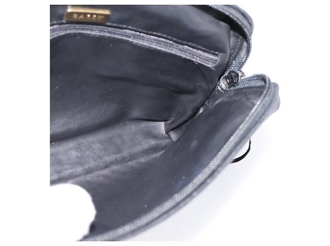 Bally Schultertasche mit Kette aus Leder Schwarz Goldfarben Auth BA16143 - Ansicht 20