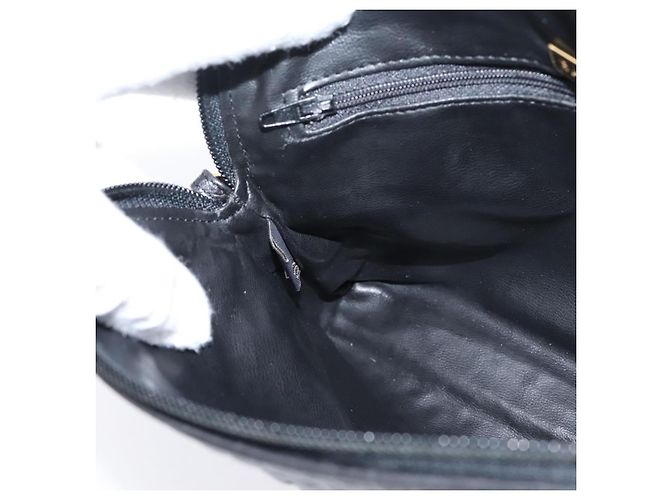 Bally Schultertasche mit Kette aus Leder Schwarz Goldfarben Auth BA16143 - Ansicht 21