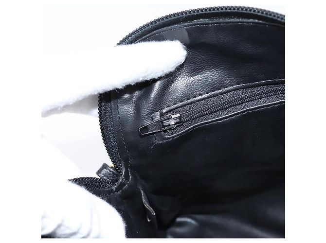 Bally Schultertasche mit Kette aus Leder Schwarz Goldfarben Auth BA16143 - Ansicht 22