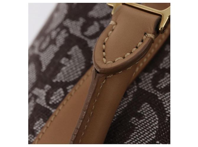 Borsa a mano Christian Dior Trotter Canvas Marrone Oro Auth ka6338V D'oro - vista 10
