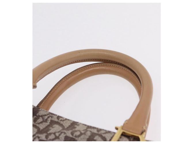 Borsa a mano Christian Dior Trotter Canvas Marrone Oro Auth ka6338V D'oro - vista 14
