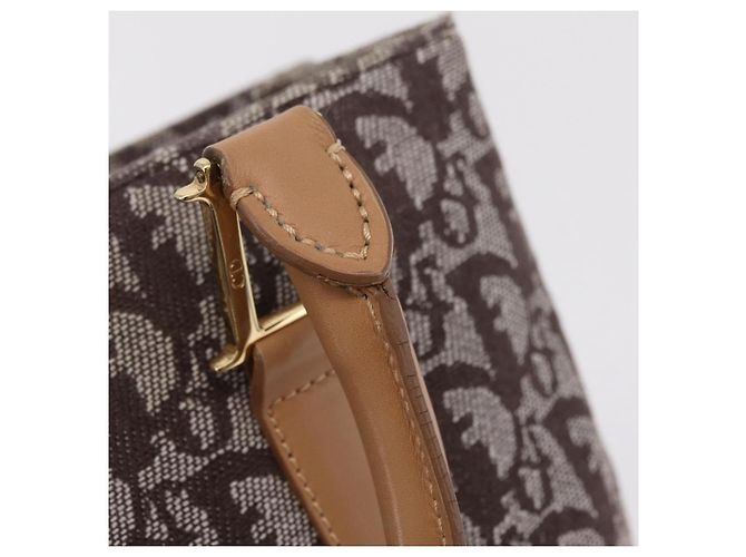 Borsa a mano Christian Dior Trotter Canvas Marrone Oro Auth ka6338V D'oro - vista 15