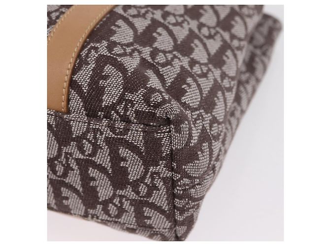 Borsa a mano Christian Dior Trotter Canvas Marrone Oro Auth ka6338V D'oro - vista 18