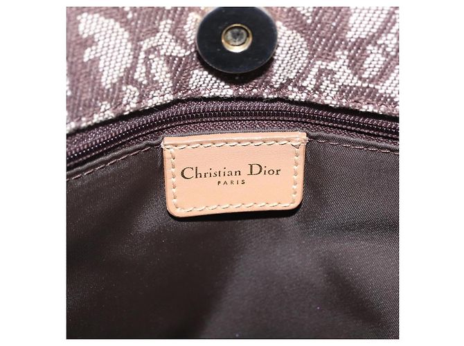 Borsa a mano Christian Dior Trotter Canvas Marrone Oro Auth ka6338V D'oro - vista 21
