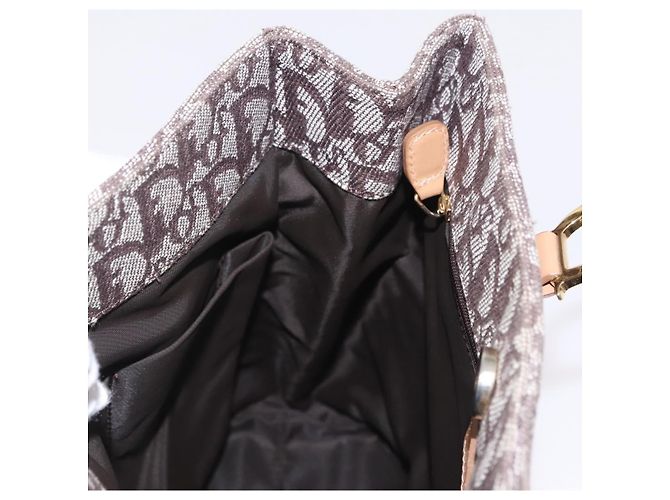 Borsa a mano Christian Dior Trotter Canvas Marrone Oro Auth ka6338V D'oro - vista 23