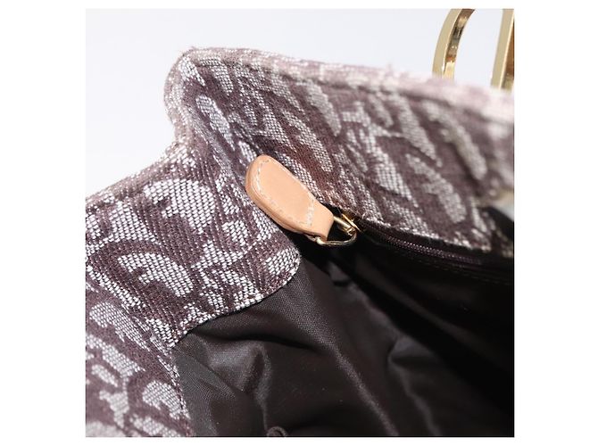 Borsa a mano Christian Dior Trotter Canvas Marrone Oro Auth ka6338V D'oro - vista 24