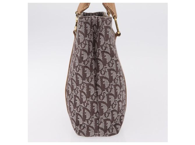 Borsa a mano Christian Dior Trotter Canvas Marrone Oro Auth ka6338V D'oro - vista 4
