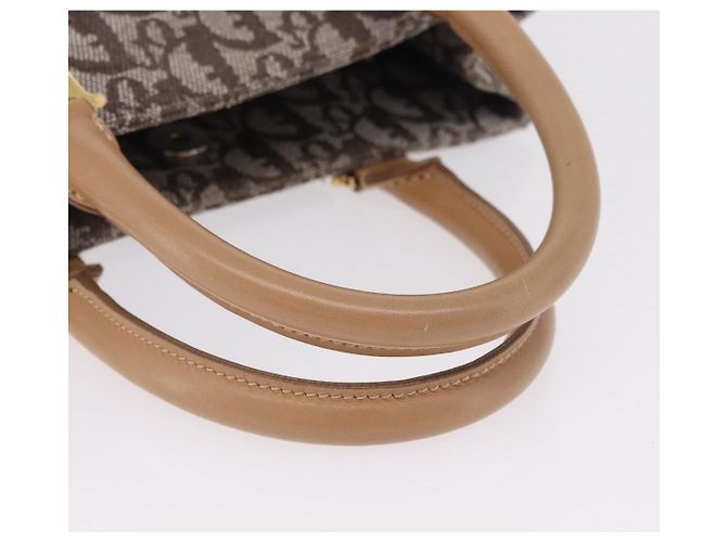 Borsa a mano Christian Dior Trotter Canvas Marrone Oro Auth ka6338V D'oro - vista 7