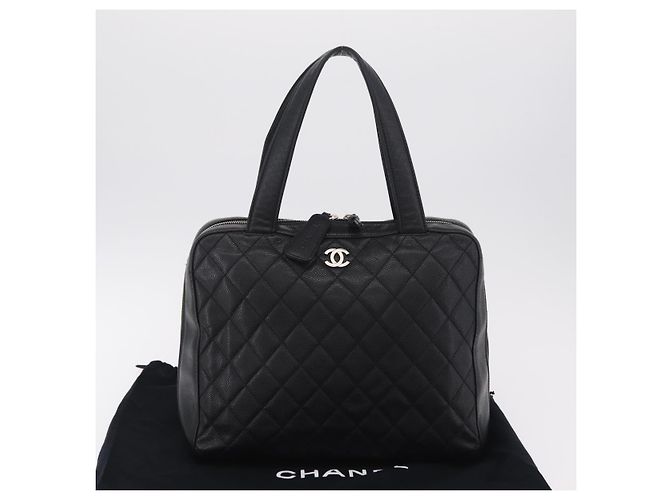 CHANEL Handtasche Caviar Skin Black Gold Tone CC Auth mr3003V Schwarz - Ansicht 12