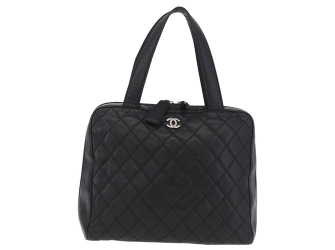 CHANEL Handtasche Caviar Skin Black Gold Tone CC Auth mr3003V Schwarz - Ansicht 13