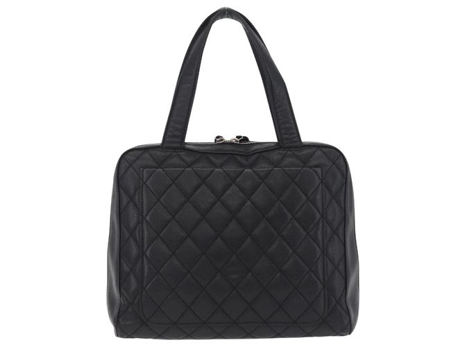 CHANEL Handtasche Caviar Skin Black Gold Tone CC Auth mr3003V Schwarz - Ansicht 2