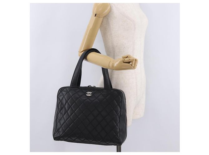 CHANEL Handtasche Caviar Skin Black Gold Tone CC Auth mr3003V Schwarz - Ansicht 25