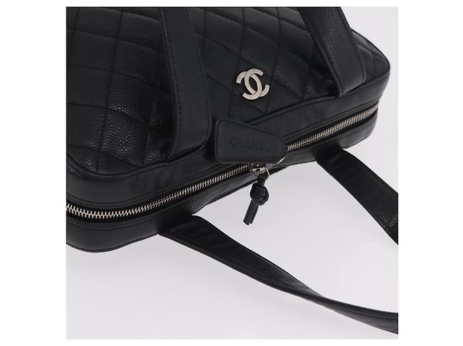 CHANEL Handtasche Caviar Skin Black Gold Tone CC Auth mr3003V Schwarz - Ansicht 6