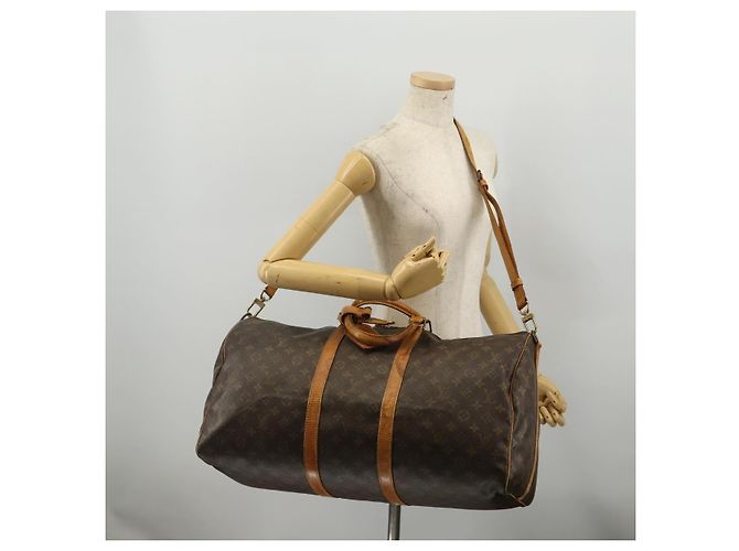 LOUIS VUITTON Monogram Keepall Bandouliere 55 Borsa Boston M41414 LV Auth 201227 Monogramma - vista 25
