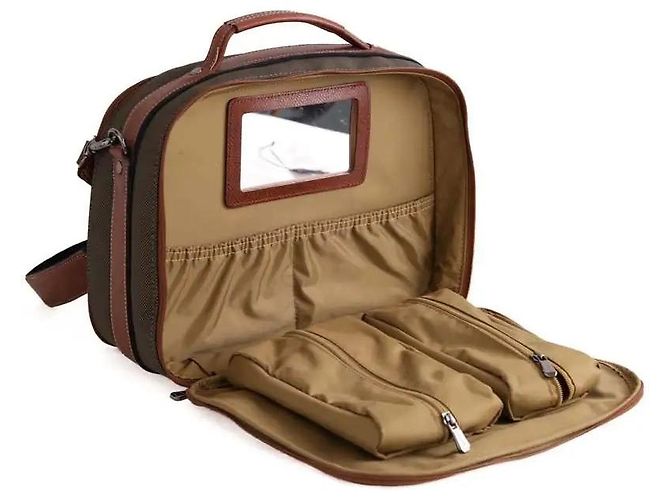 Bolso vanity Longchamp de cuero caqui - vista 5