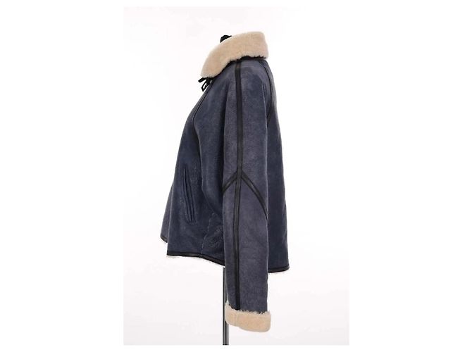 Abrigo de cuero azul Isabel Marant Etoile - vista 3