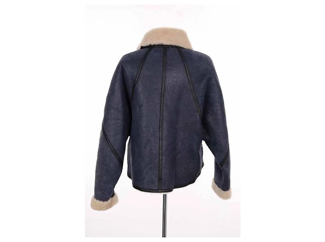 Abrigo de cuero azul Isabel Marant Etoile - vista 4