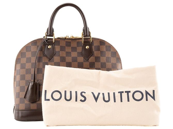 LOUIS VUITTON - Borsa a mano Louis Vuitton Alma PM in tela damier ébène Marrone - vista 12