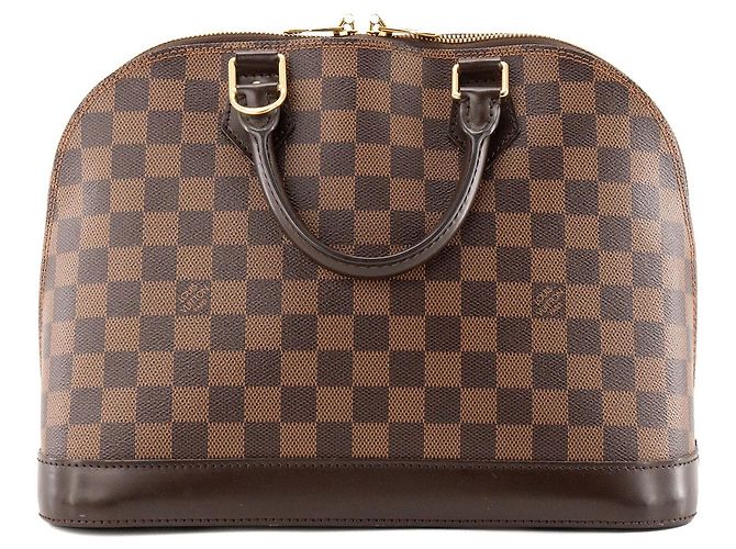 LOUIS VUITTON - Borsa a mano Louis Vuitton Alma PM in tela damier ébène Marrone - vista 3