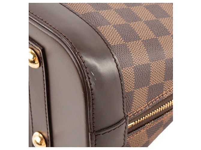 LOUIS VUITTON - Borsa a mano Louis Vuitton Alma PM in tela damier ébène Marrone - vista 9